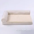 Sofá de perro ortopédico de vellón removible con refugio